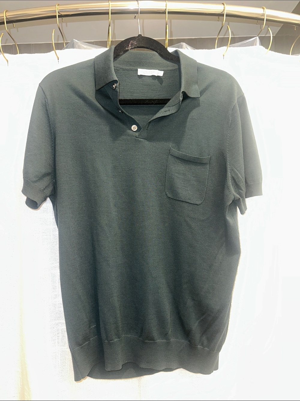 Suitsupply polo sweater hunter green size L